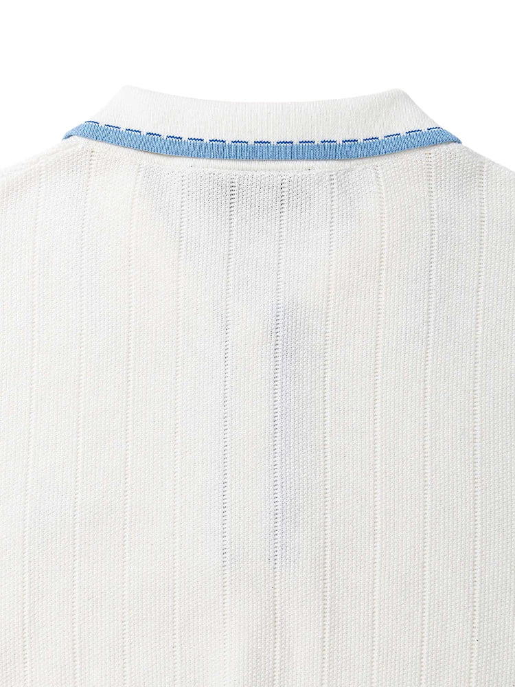 Walker Golf Things Womens SS Knit Polo - Ivory