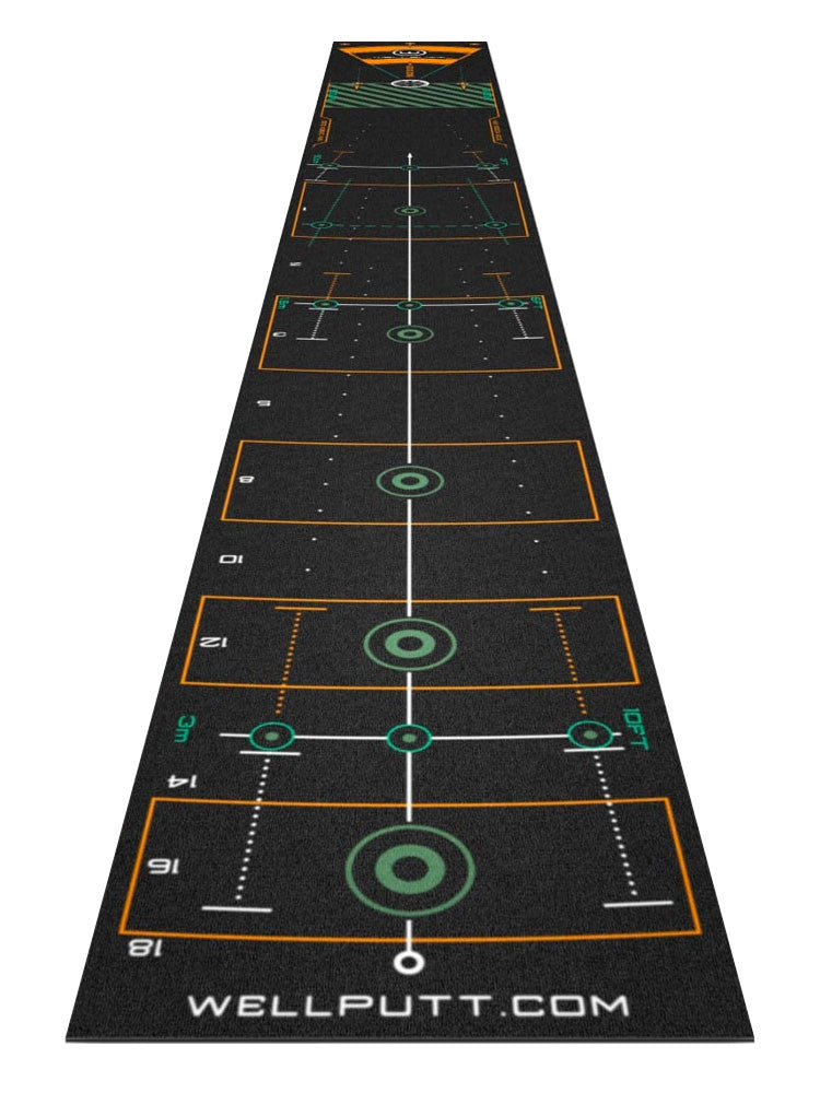 WellPutt 13ft Putting Mat - Black