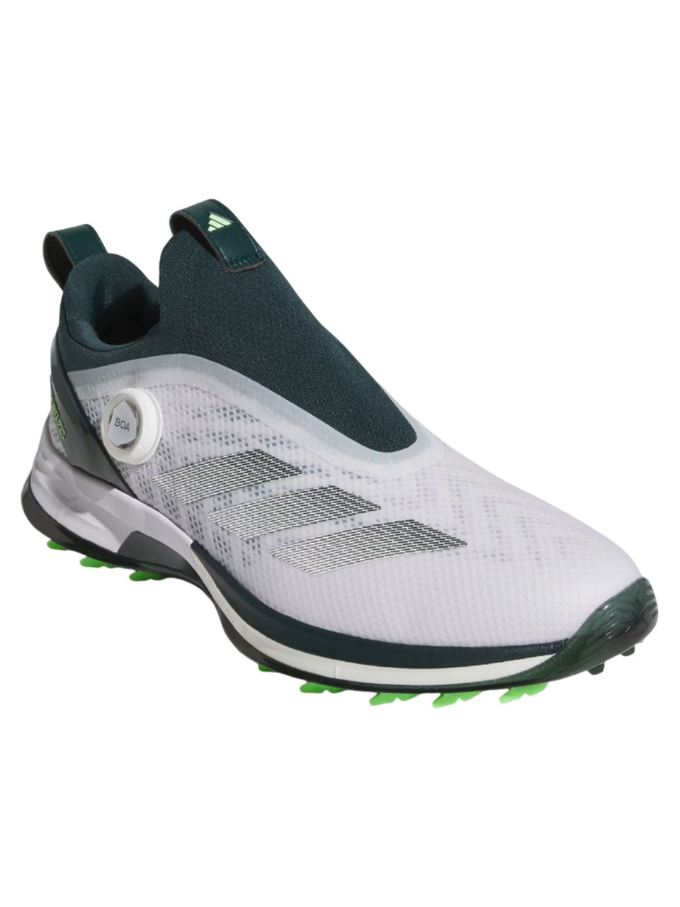 adidas Adizero ZG BOA Spikeless Golf Shoes - Ftwr White/Aurora Ivy/Lime Burst