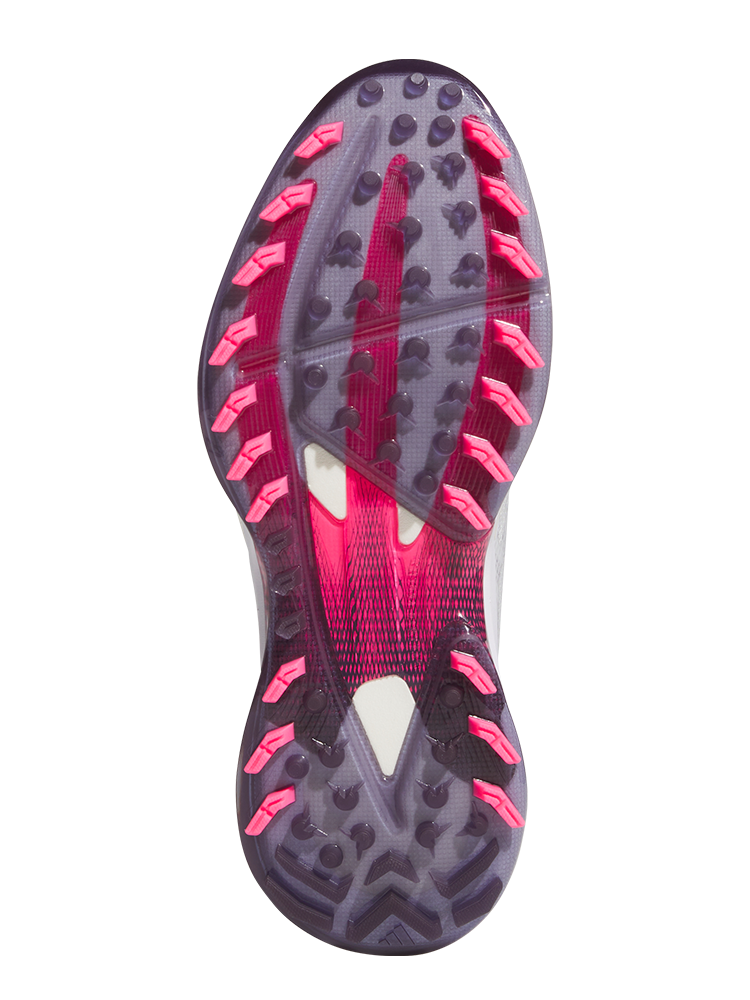 adidas Adizero ZG Spikeless Golf Shoes - Ftwr White/Aurora Plum/Shock Pink