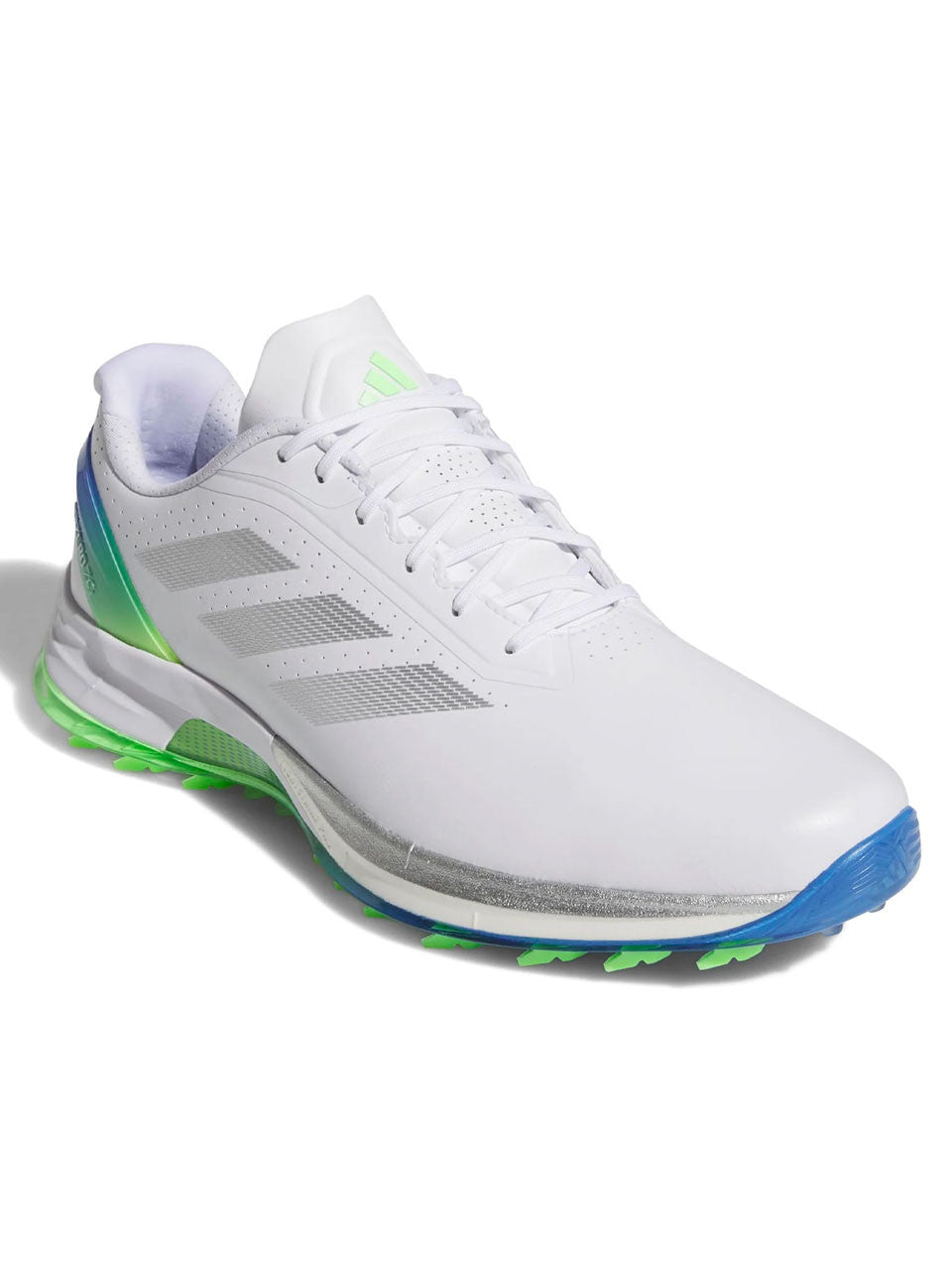 adidas Adizero ZG Spikeless Golf Shoes - Ftwr White/Silver Met/Lime Burst