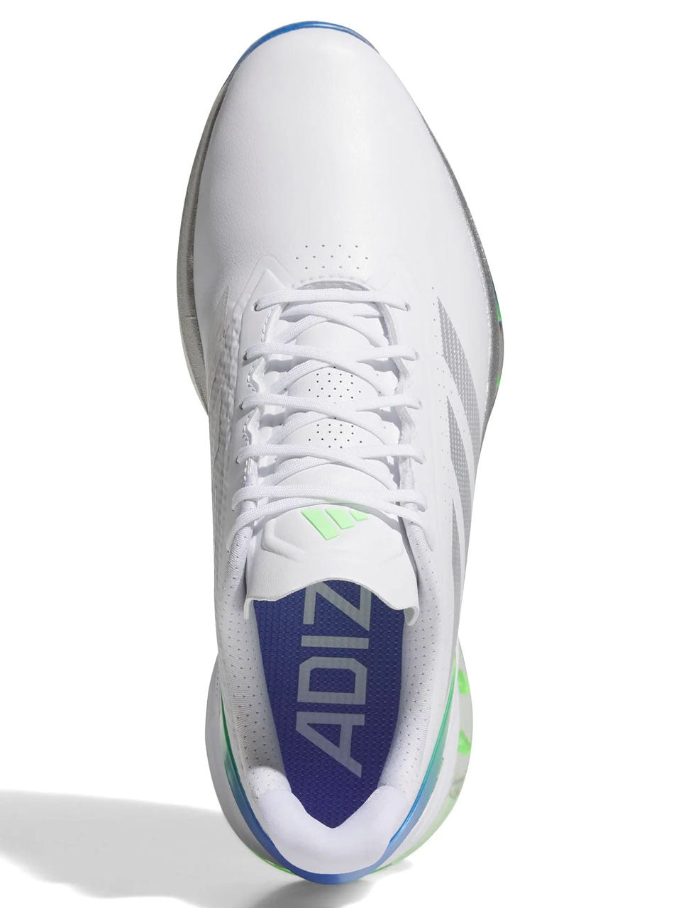 adidas Adizero ZG Spikeless Golf Shoes - Ftwr White/Silver Met/Lime Burst