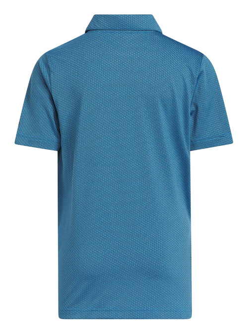 adidas Boys Textured Short Sleeve Polo - Lucid Ray Blue