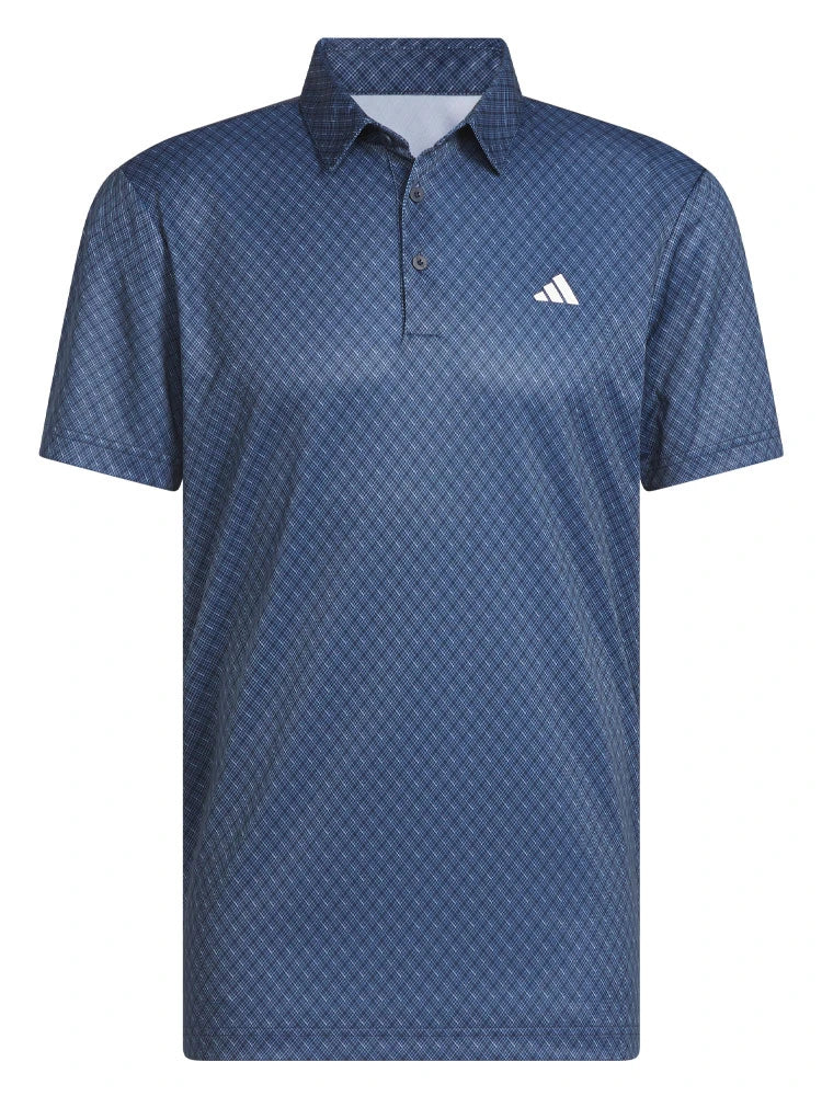 adidas Core Allover Print Polo Shirt - Collegiate Navy/White