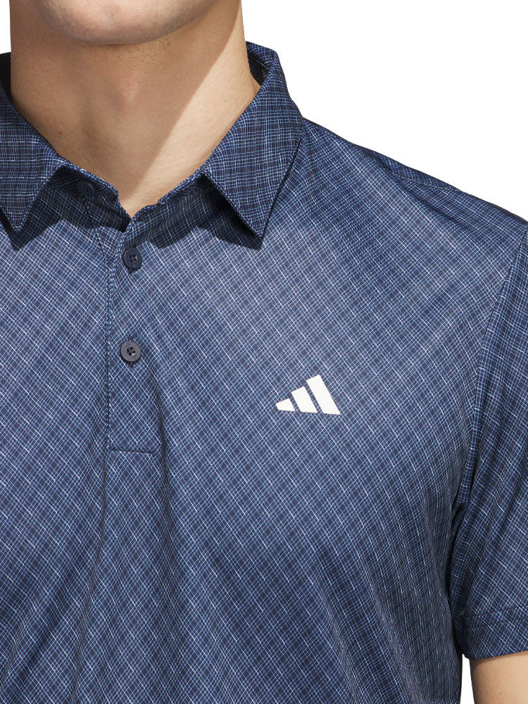 adidas Core Allover Print Polo Shirt - Collegiate Navy/White