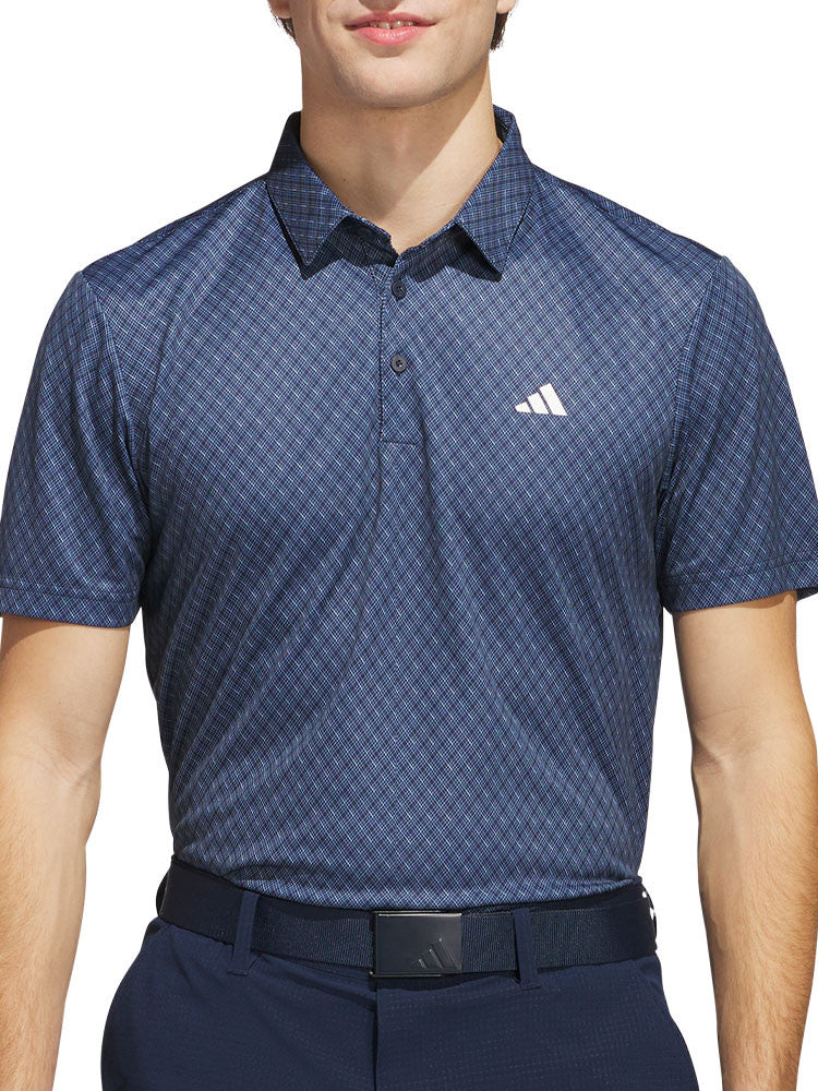adidas Core Allover Print Polo Shirt - Collegiate Navy/White