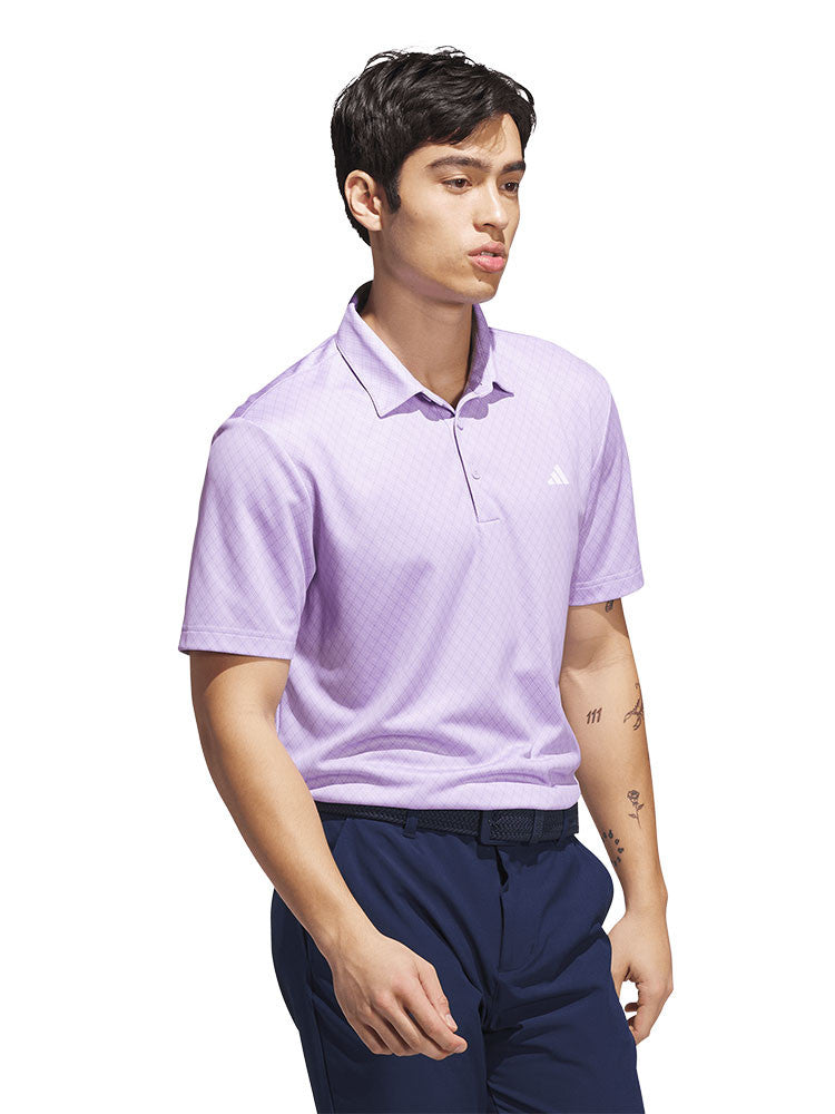 adidas Core Allover Print Polo Shirt - Powder Plum/White
