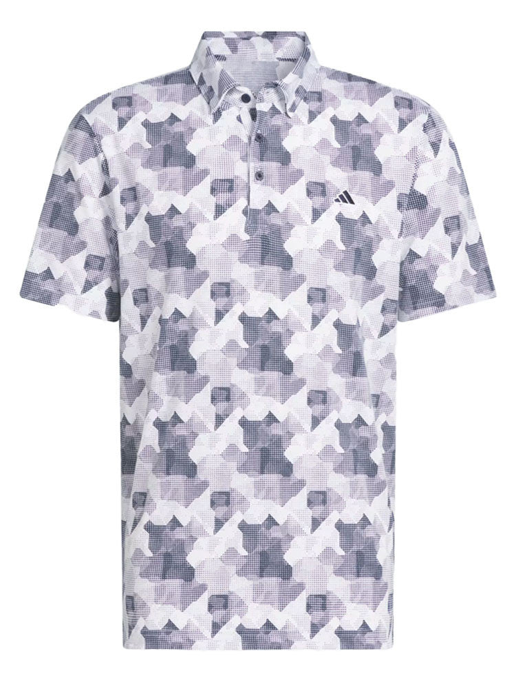 adidas Go-To Printed Polo Shirt - White/Collegiate Navy