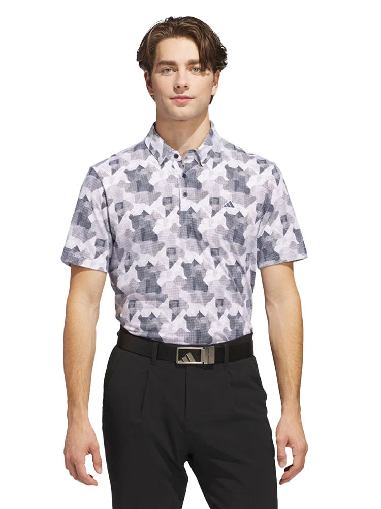 adidas Go-To Printed Polo Shirt - White/Collegiate Navy