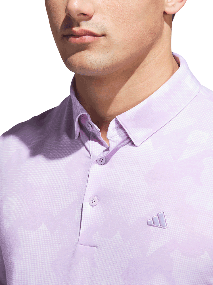 adidas Go-To Printed Polo Shirt - Powder Plum/White