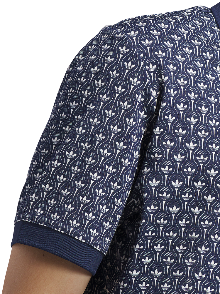 adidas Originals All Over Trefoil Polo - Night Indigo/Chalk White