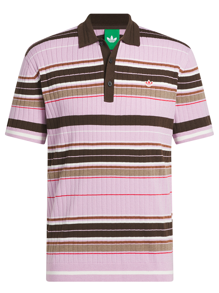 adidas Originals Knit Polo - Bliss Lilac/Dark Brown