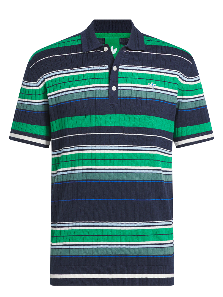 adidas Originals Knit Polo - Night Indigo/Green