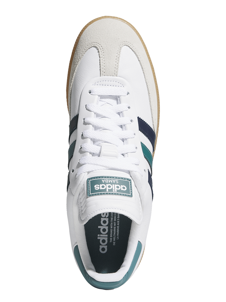 adidas Originals Samba Spikeless Golf Shoes - Ftwr White/Night Indigo/Teal