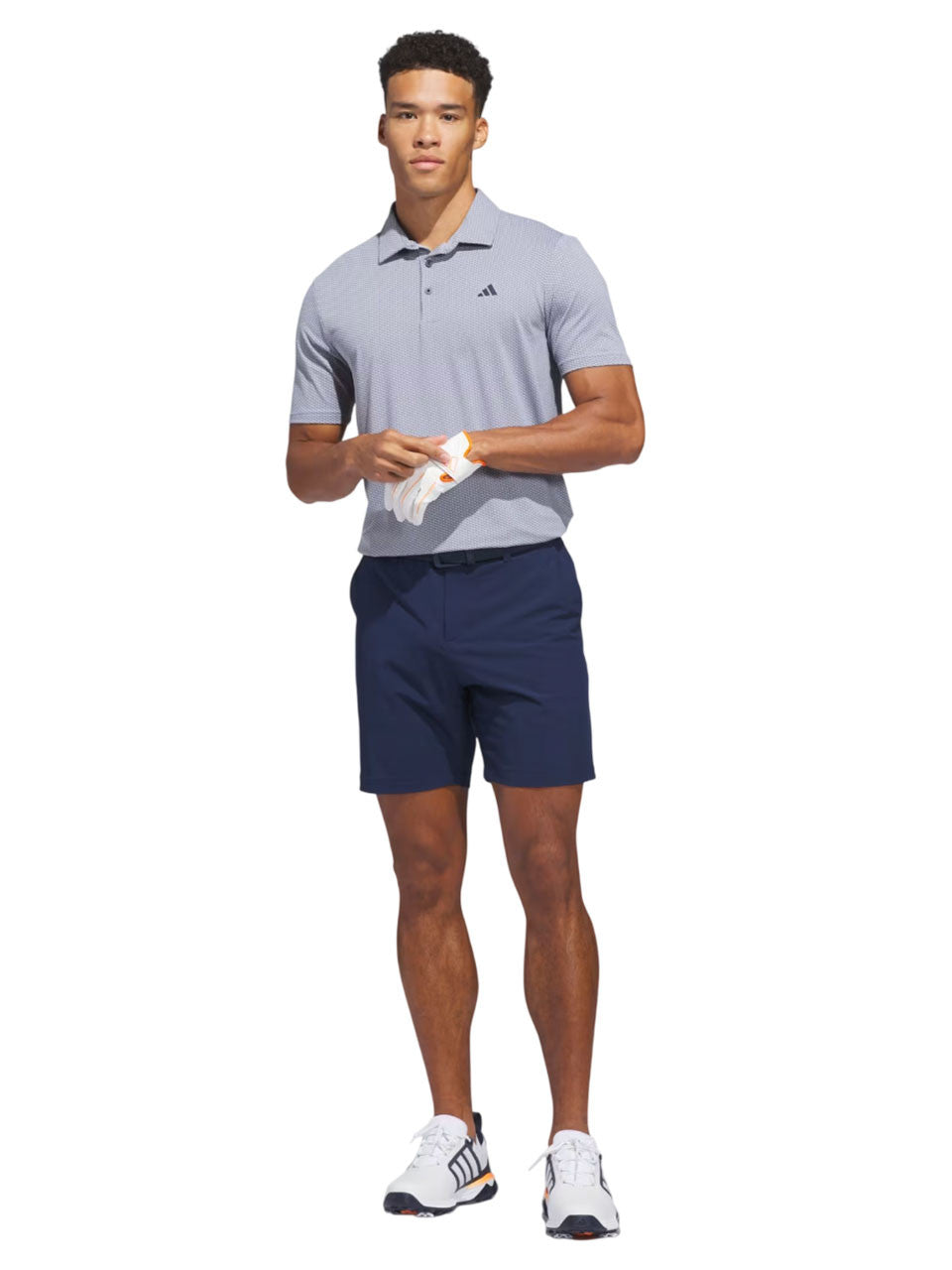 adidas Performance Textured Polo Shirt - White/Collegiate Navy
