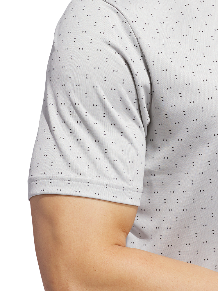 adidas Performance Textured Print Polo Shirt - Grey Two/Black