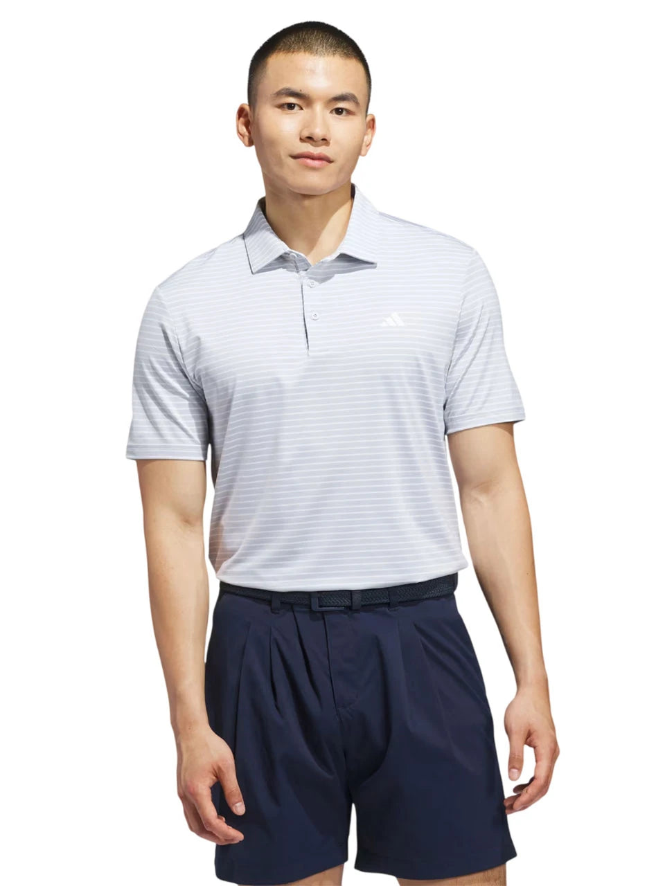 adidas Performance Two-Colour Stripe Polo Shirt - Clear Grey/White