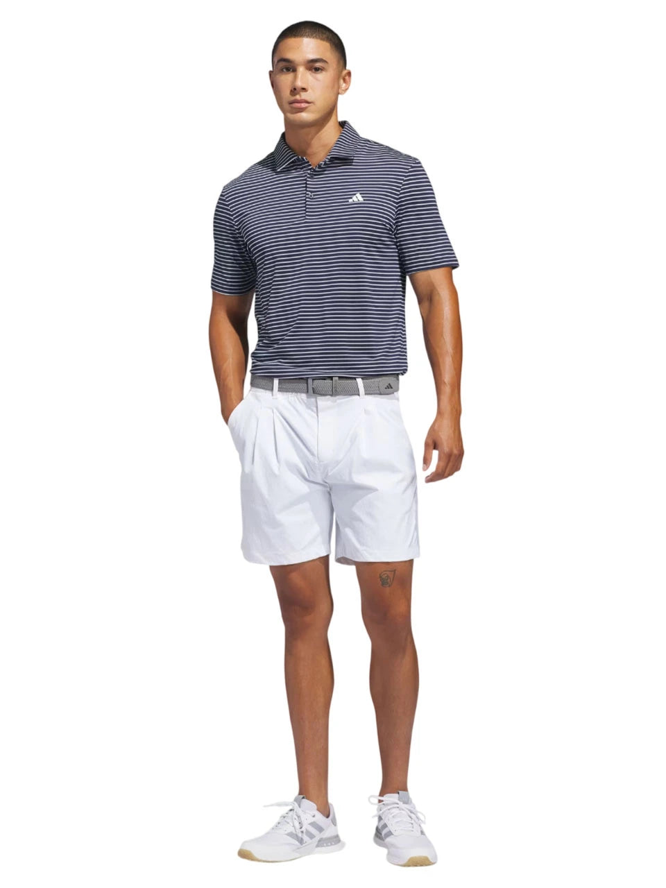 adidas Performance Two-Colour Stripe Polo Shirt - Collegiate Navy/White