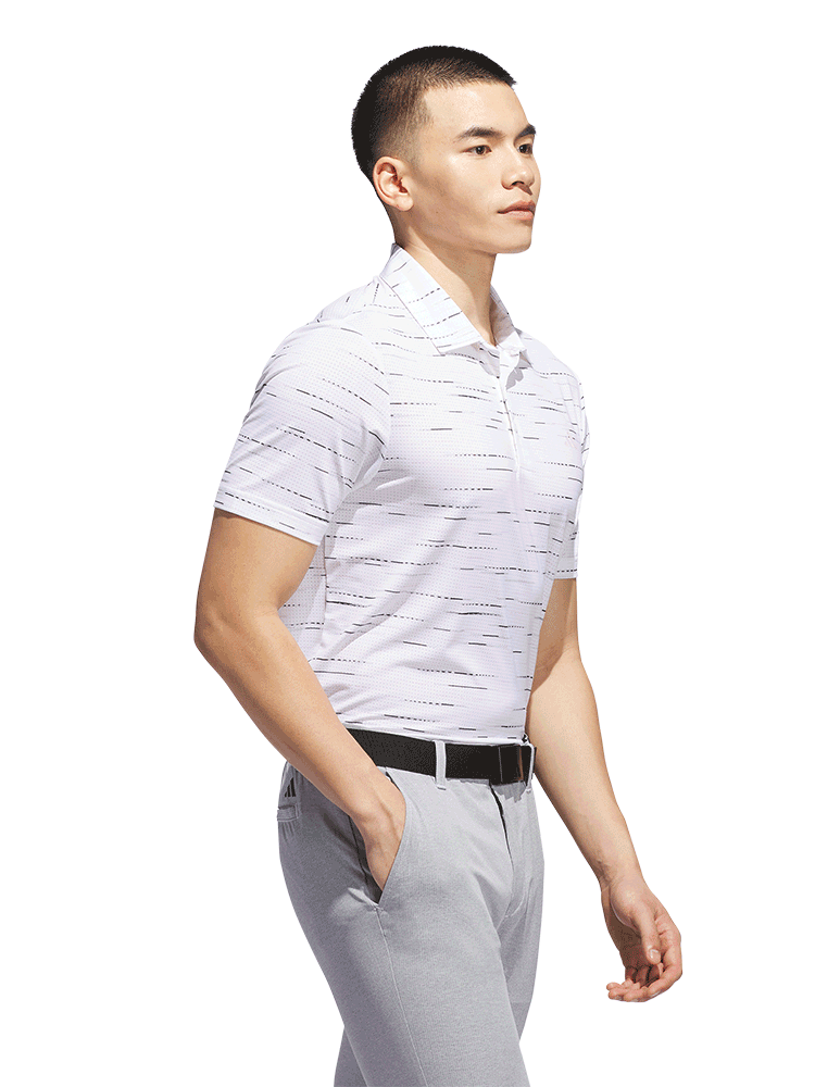 adidas Ultimate365 Mesh Glimmer Print Polo Shirt - Clear Pink