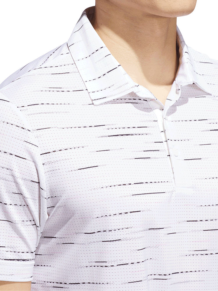 adidas Ultimate365 Mesh Glimmer Print Polo Shirt - Clear Pink