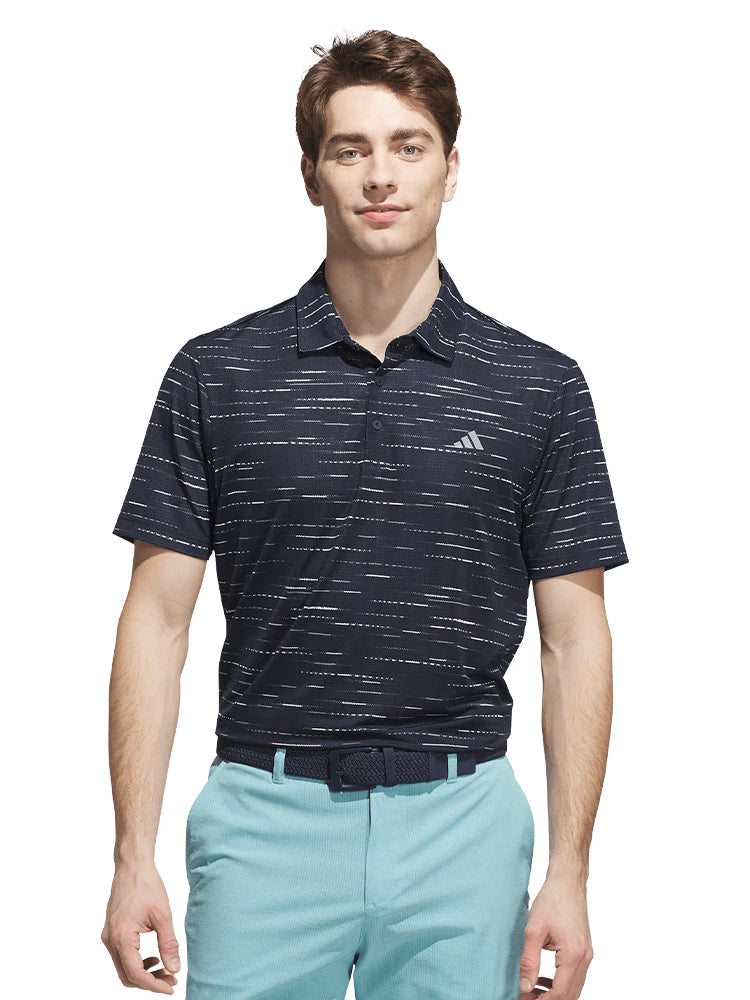 adidas Ultimate365 Mesh Glimmer Print Polo Shirt - Collegiate Navy