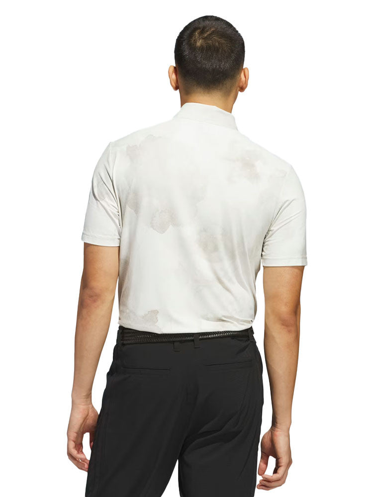 adidas Ultimate365 Printed Cool Feeling Tour Polo Shirt - Putty Beige/White