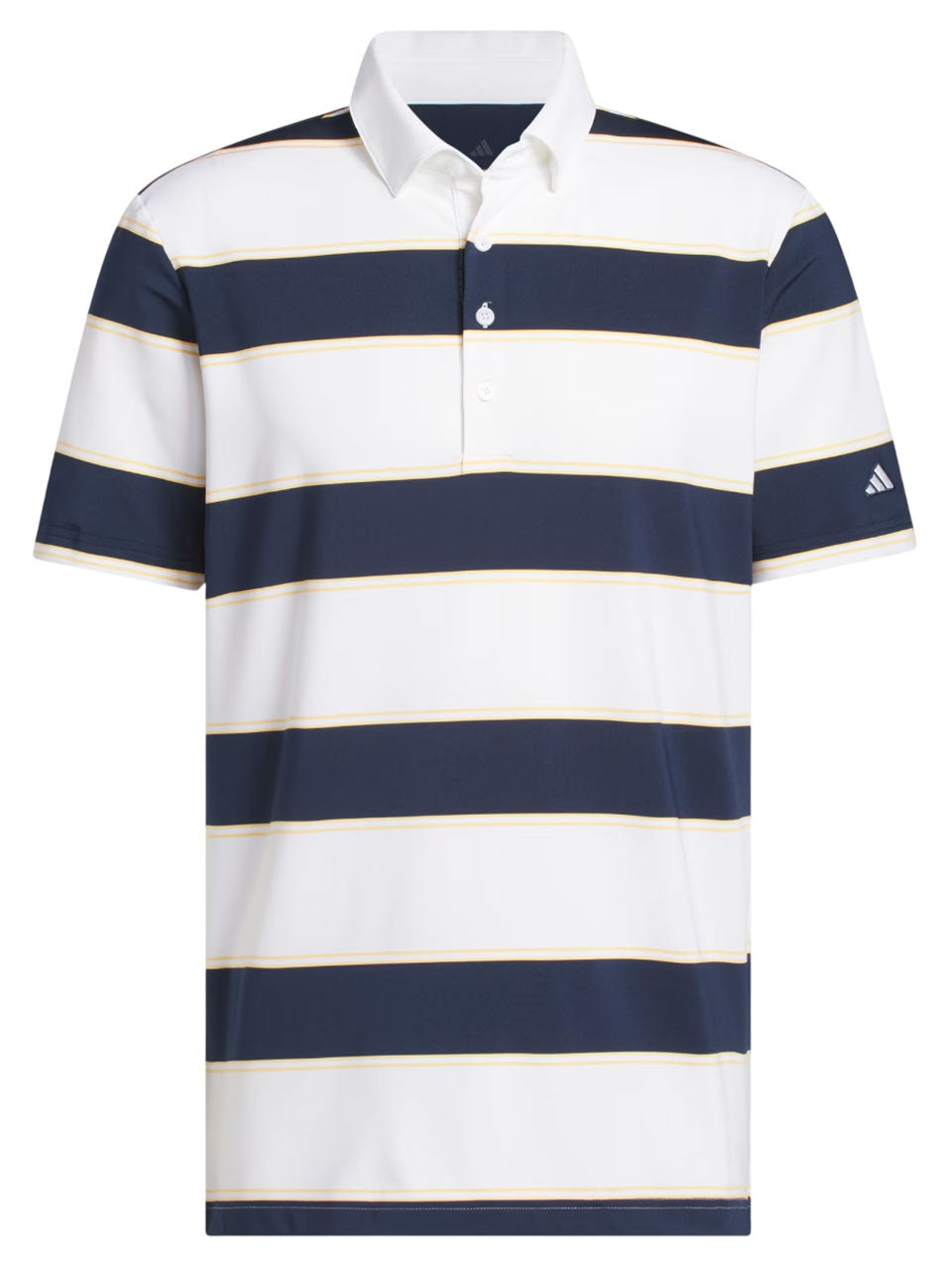 adidas Ultimate365+ Jumbo Stripe Climacool Polo Shirt - White/Collegiate Navy
