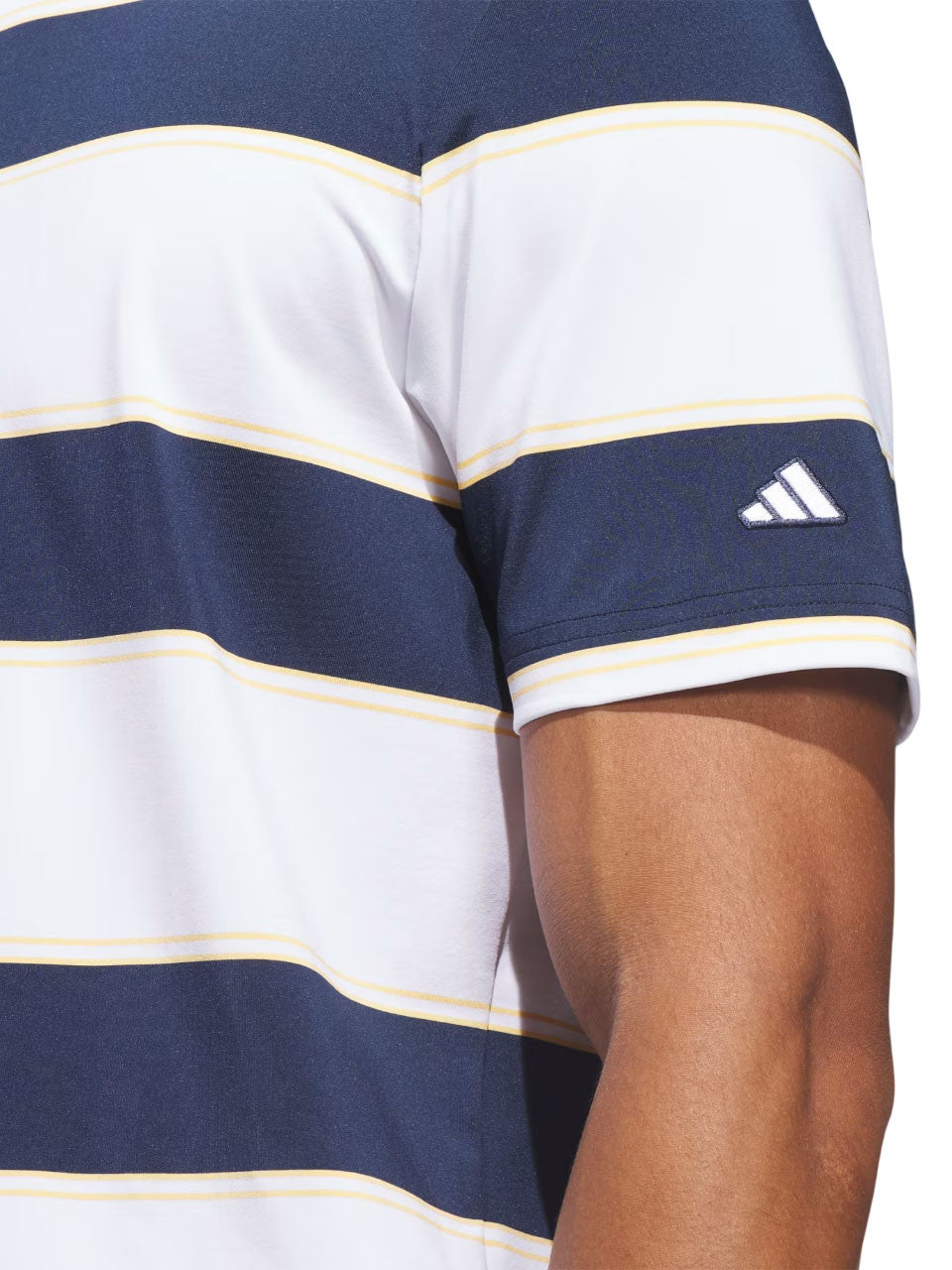 adidas Ultimate365+ Jumbo Stripe Climacool Polo Shirt - White/Collegiate Navy
