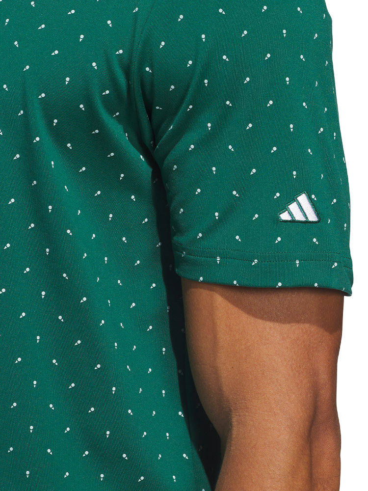 adidas Ultimate365+ Micro Print Polo Shirt - Collegiate Green/White