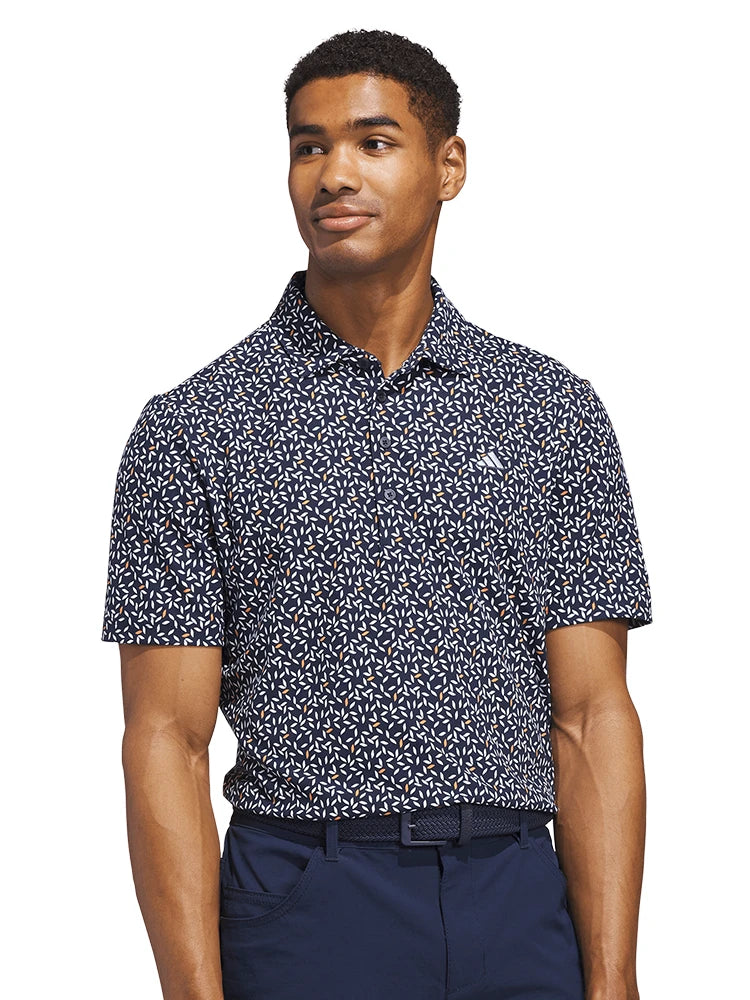 adidas Ultimate365+ Soft Print Polo Shirt - Collegiate Navy/White