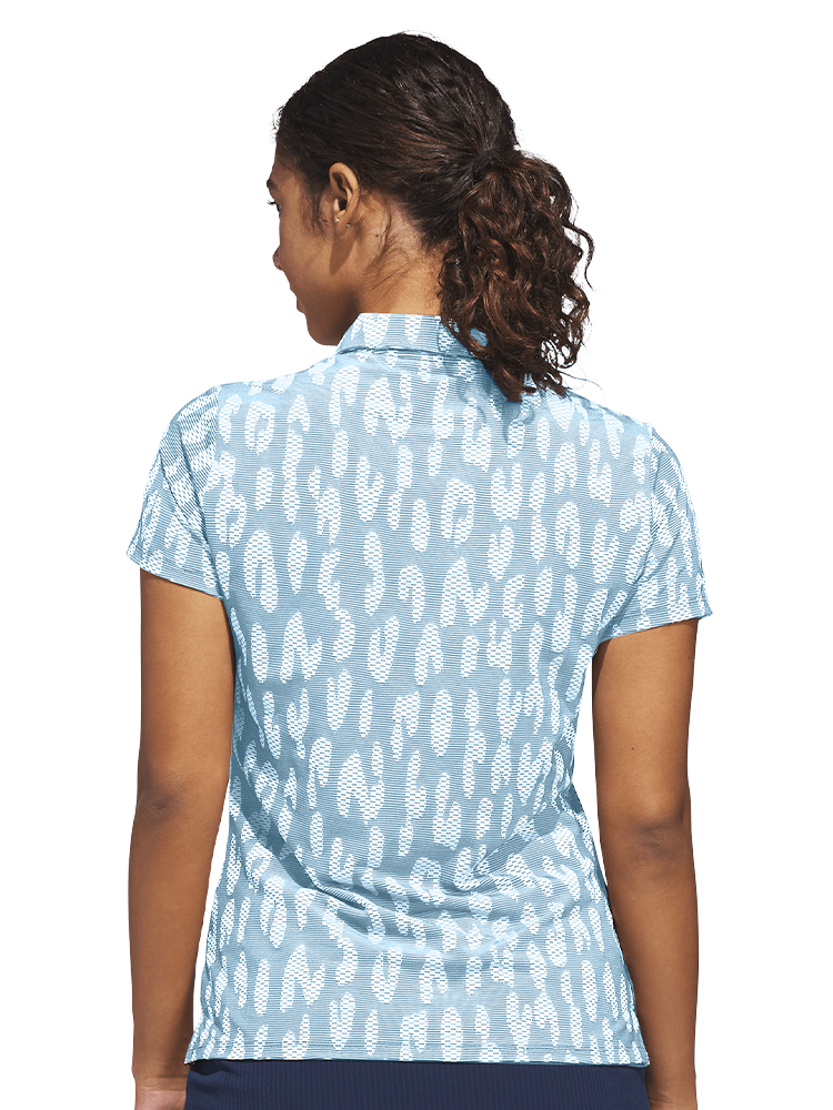 adidas Womens Ultimate365 Jacquard Climacool Polo Shirt - Crystal Sky