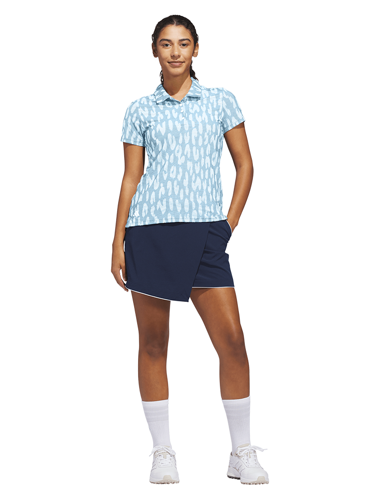 adidas Womens Ultimate365 Jacquard Climacool Polo Shirt - Crystal Sky