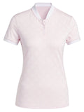 adidas Womens Ultimate365 Jacquard Short Sleeve Polo Shirt - Clear Pink
