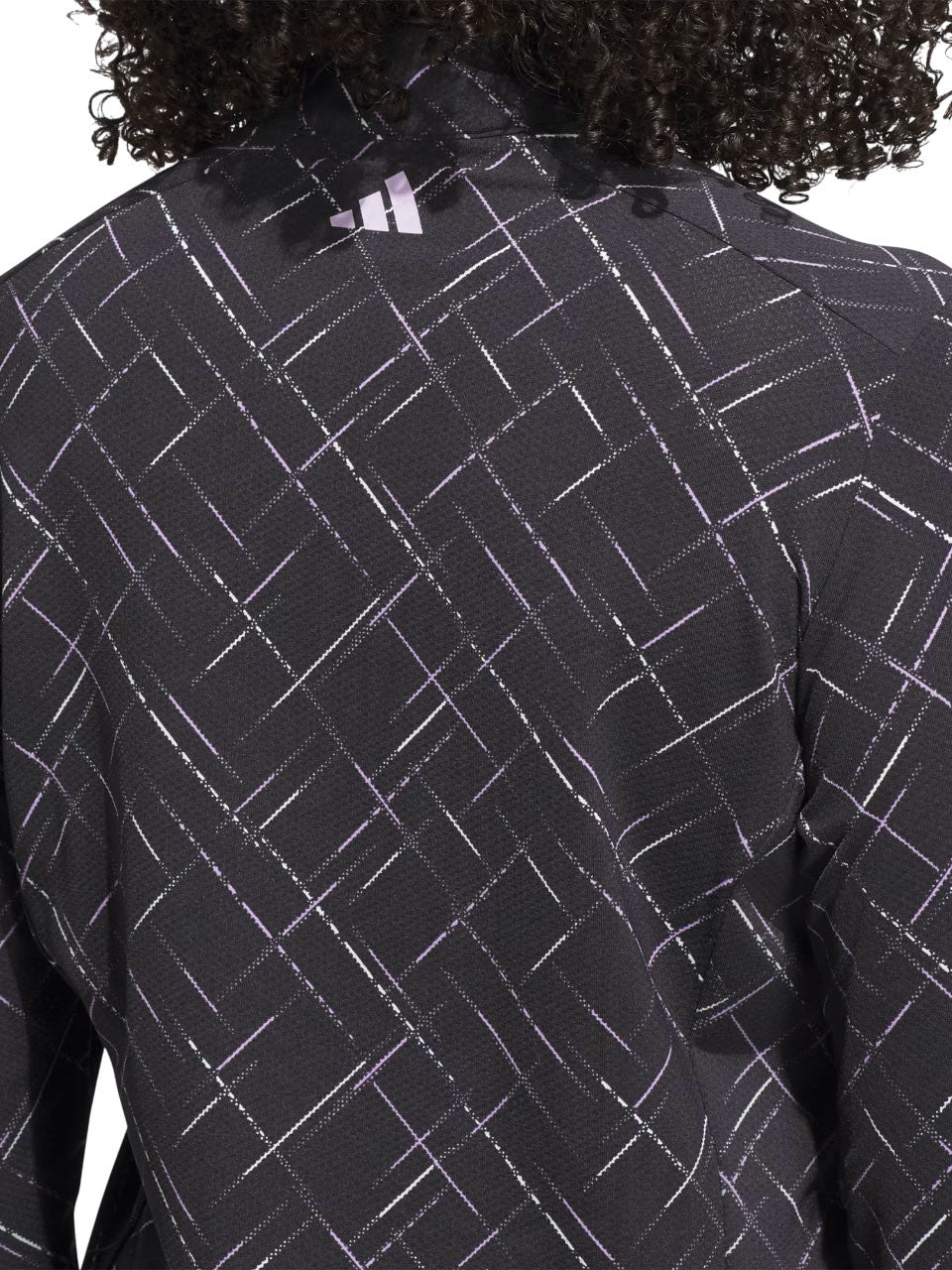 adidas Womens Ultimate365 Printed Quarter-Zip Mock Neck Top - Black