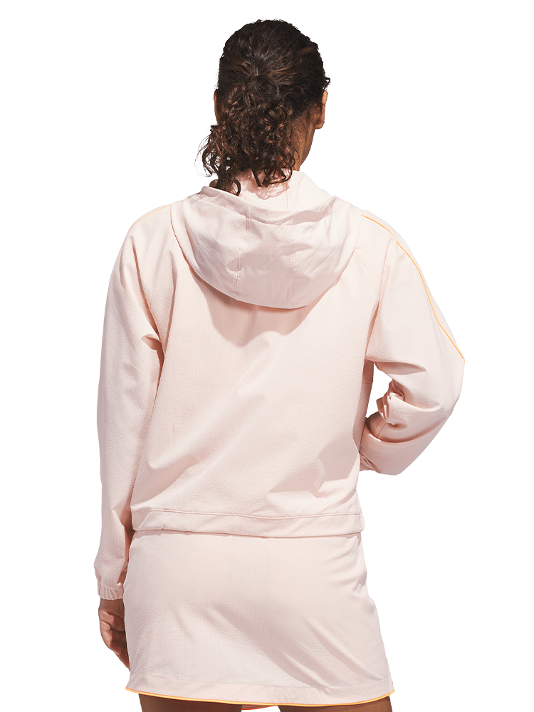 adidas Womens Ultimate365 Seersucker Quarter-Zip Jacket - Blush Pink