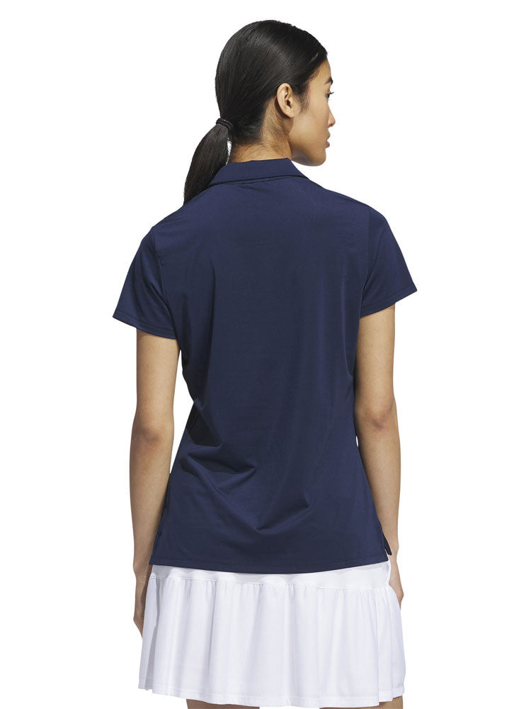 adidas Womens Ultimate365 Solid Short Sleeve Polo Shirt - Collegiate Navy