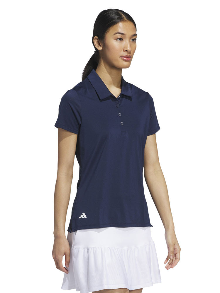 adidas Womens Ultimate365 Solid Short Sleeve Polo Shirt - Collegiate Navy