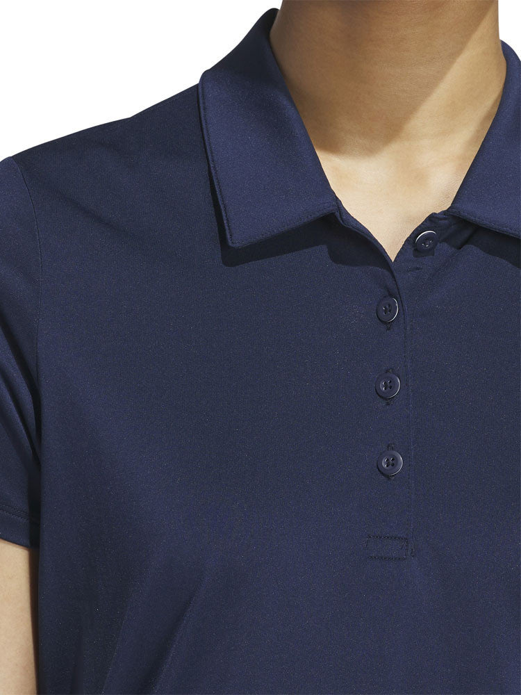adidas Womens Ultimate365 Solid Short Sleeve Polo Shirt - Collegiate Navy