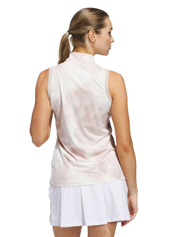 adidas Womens Ultimate365 Tour Sleeveless Polo Shirt - Wonder Taupe