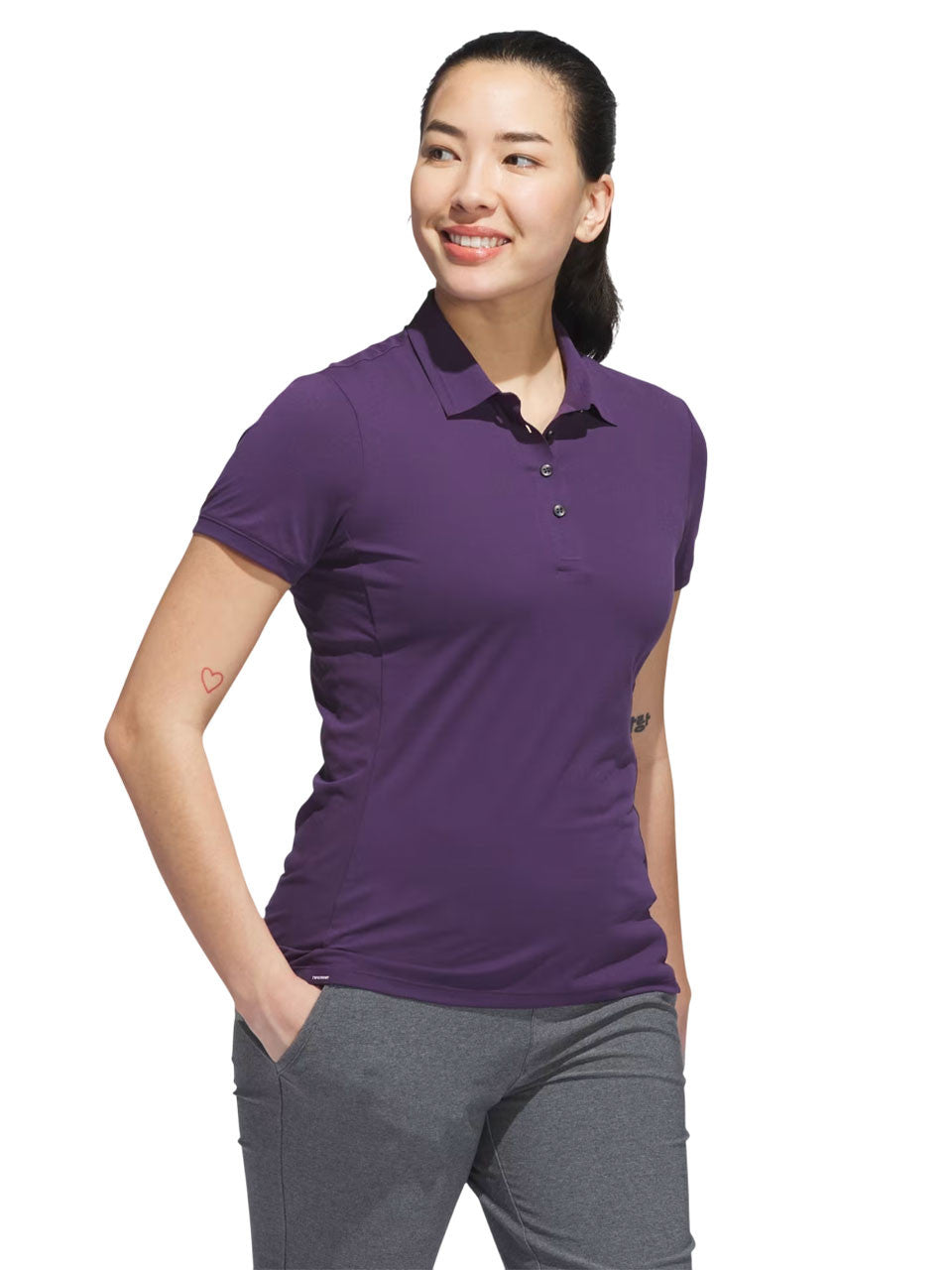 adidas Womens Ultimate365 Tour Twistknit Polo Shirt - Aurora Plum