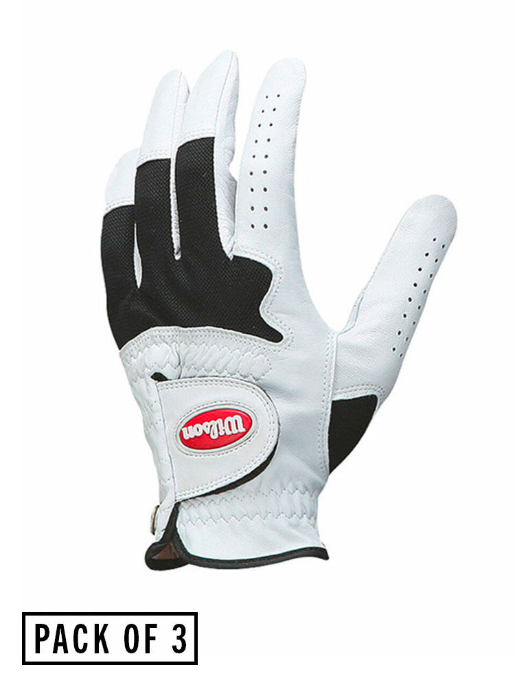 Wilson Advantage Golf Glove 3 Pack - White
