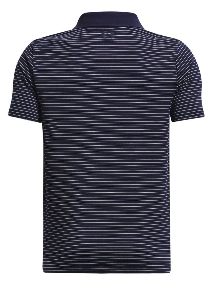Under Armour JR Boys Performance Stripe Polo - Midnight/White