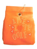 Navika Bling Live Love Golf Towel Orange